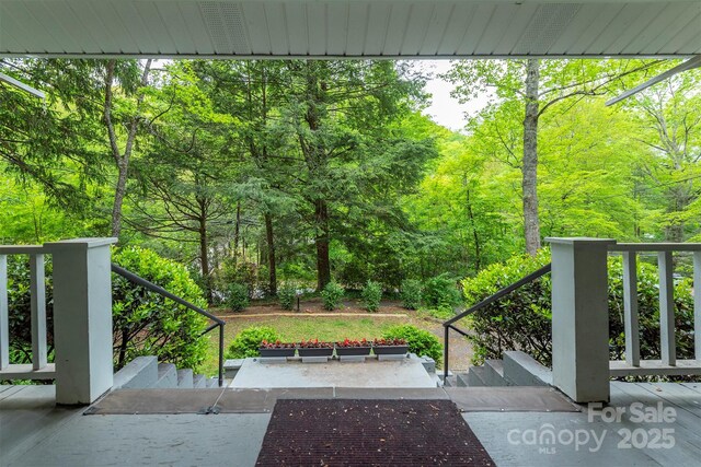 223 Assembly Dr, Montreat, NC 28757 - view of community with stairway and a forest view
