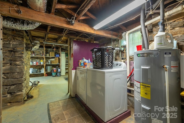 223 Assembly Dr, Montreat, NC 28757 - basement featuring independent washer and dryer and water heater