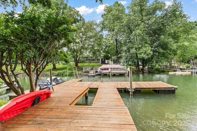 147 Bluewing Ln Unit 274, Mooresville, NC 28117 - dock with a water view and view of wooded area