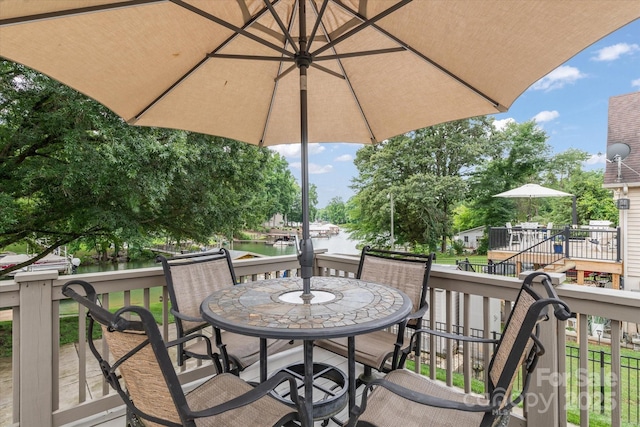 147 Bluewing Ln Unit 274, Mooresville, NC 28117 - balcony with a deck with water view and outdoor dining area