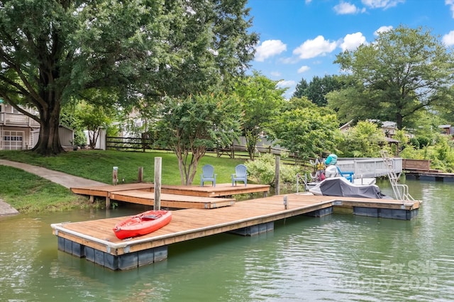 147 Bluewing Ln Unit 274, Mooresville, NC 28117 - dock area with a water view and a lawn