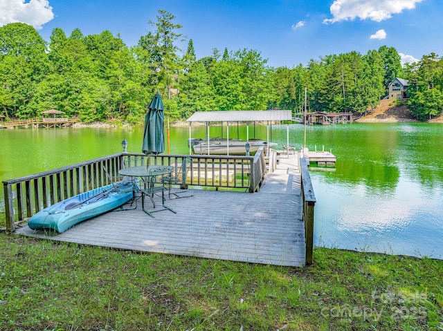 357 Lentz Landing Ln, Nebo, NC 28761 - dock area with a water view and a wooded view