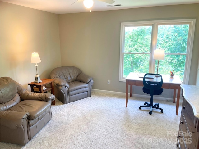 357 Lentz Landing Ln, Nebo, NC 28761 - carpeted office with ceiling fan and baseboards