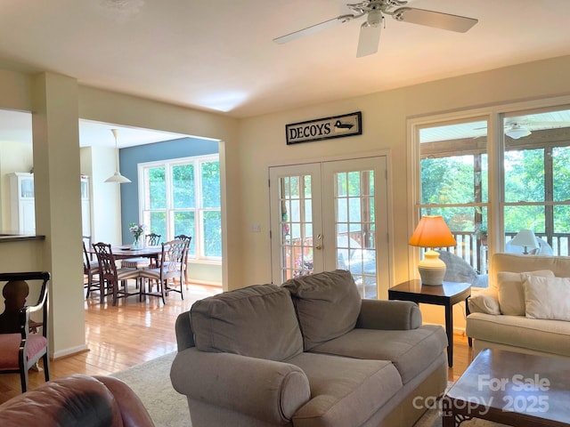 357 Lentz Landing Ln, Nebo, NC 28761 - living area with plenty of natural light, a ceiling fan, and light wood finished floors