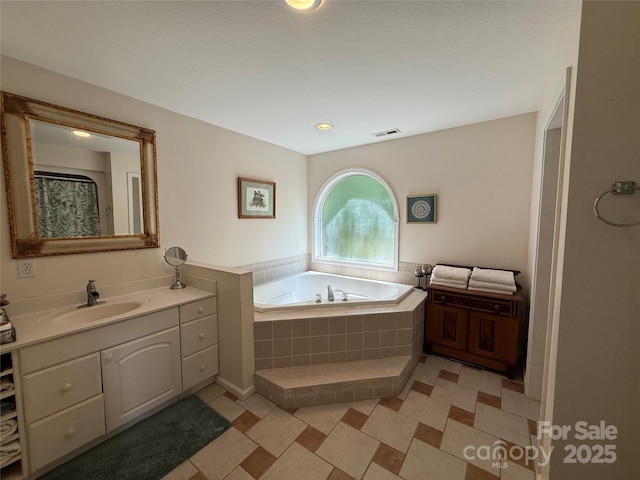 357 Lentz Landing Ln, Nebo, NC 28761 - bathroom featuring vanity, a bath, and tile patterned floors