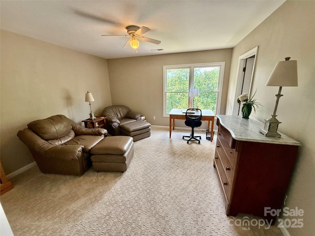 357 Lentz Landing Ln, Nebo, NC 28761 - office space featuring ceiling fan and light carpet
