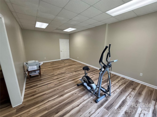 357 Lentz Landing Ln, Nebo, NC 28761 - workout room featuring wood finished floors and a drop ceiling
