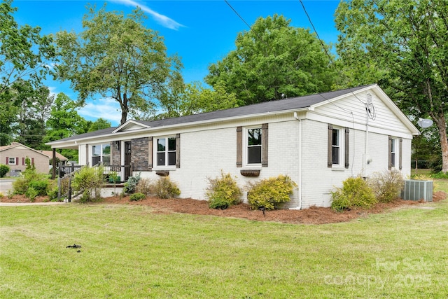 1501 E Church St, Cherryville, NC 28021 - single story home with a front yard, brick siding, and central air condition unit