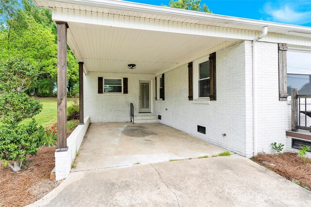 1501 E Church St, Cherryville, NC 28021 - view of patio / terrace with an attached carport and entry steps
