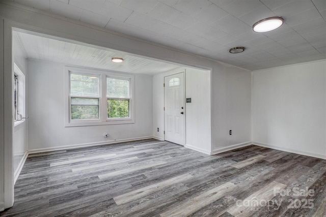 3614 Frank Whisnant Rd, Morganton, NC 28655 - spare room with wood finished floors, ornamental molding, and baseboards