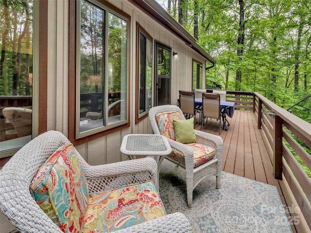 76 Shirley Dr, Maggie Valley, NC 28751 - wooden deck with outdoor dining space