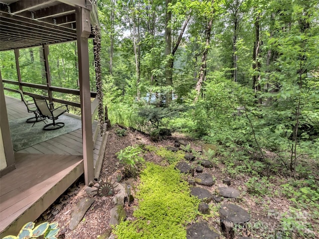 76 Shirley Dr, Maggie Valley, NC 28751 - view of yard with a wooden deck