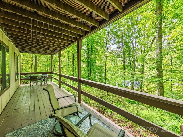 76 Shirley Dr, Maggie Valley, NC 28751 - wooden deck featuring outdoor dining space