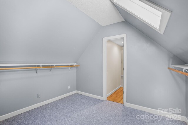 304 La Foret Dr, Morganton, NC 28655 - spacious closet featuring a skylight, lofted ceiling, and carpet floors