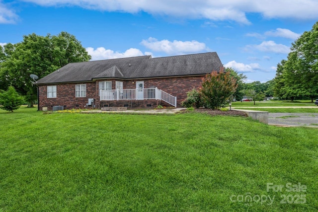 8520 Wright Rd, Kannapolis, NC 28081 - view of front of house featuring a front lawn, brick siding, and roof with shingles