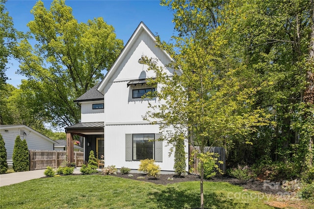 324 Elm St, Belmont, NC 28012 - modern farmhouse with a standing seam roof, metal roof, and a shingled roof