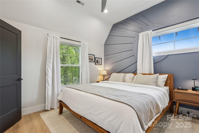 324 Elm St, Belmont, NC 28012 - bedroom featuring lofted ceiling, light wood finished floors, and baseboards