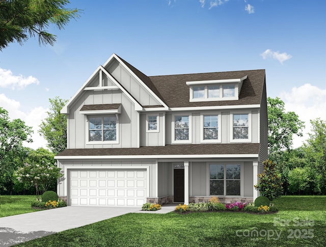 8619 Frank Grier Rd Unit 3, Charlotte, NC 28215 - craftsman-style home with board and batten siding, driveway, a front lawn, and an attached garage