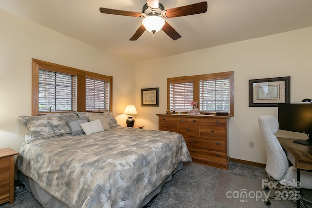 61 Creekside Way Unit G/101, Burnsville, NC 28714 - carpeted bedroom with multiple windows, baseboards, and ceiling fan