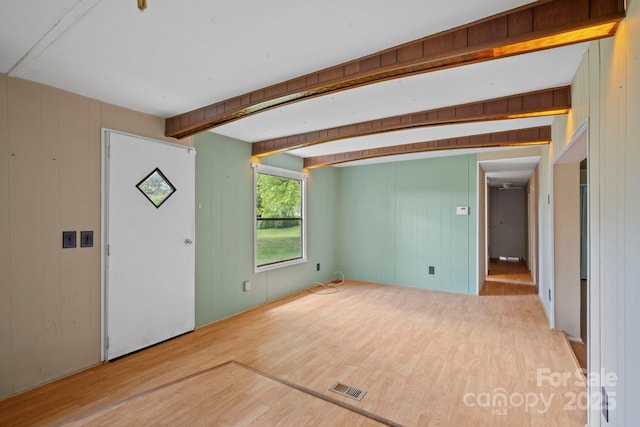 1 Ola Dr, Candler, NC 28715 - foyer with wood finished floors and beam ceiling