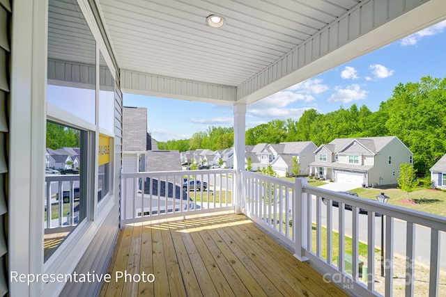deck featuring a residential view