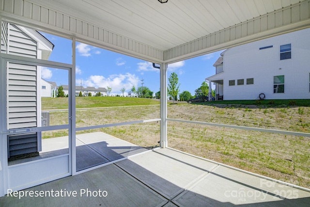 view of unfurnished sunroom