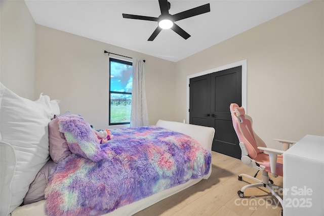 1141 Harper Lee Dr, Newton, NC 28658 - bedroom featuring light wood-style flooring and ceiling fan