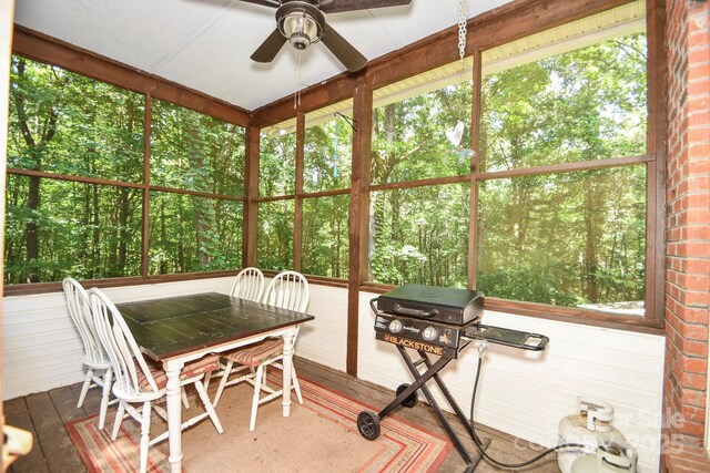 7328 S Providence Rd, Waxhaw, NC 28173 - sunroom / solarium featuring ceiling fan