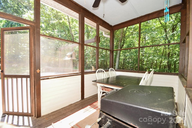 7328 S Providence Rd, Waxhaw, NC 28173 - sunroom / solarium featuring ceiling fan and outdoor dining space