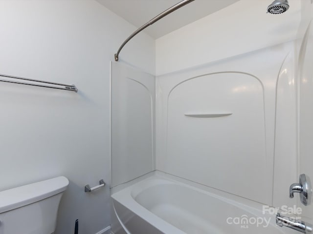 bathroom with toilet and shower / bathtub combination