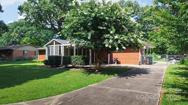6003 Woodbridge Rd, Charlotte, NC 28227 - view of front of property with brick siding and concrete driveway