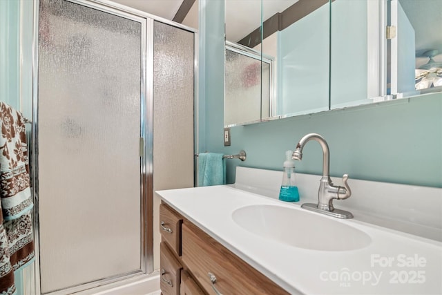 6003 Woodbridge Rd, Charlotte, NC 28227 - full bath featuring a stall shower and vanity
