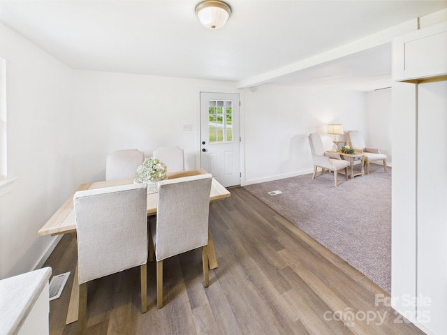 120 Hepler Rd, Taylorsville, NC 28681 - dining area with wood finished floors and baseboards
