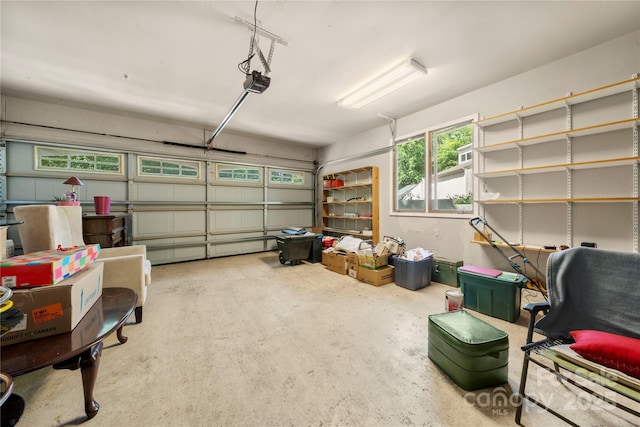 garage featuring a garage door opener