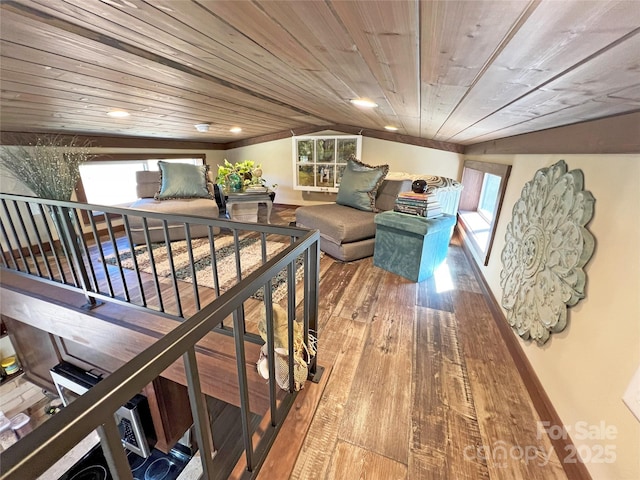 150 Easy St, Hot Springs, NC 28743 - hallway with plenty of natural light, wood finished floors, and wood ceiling