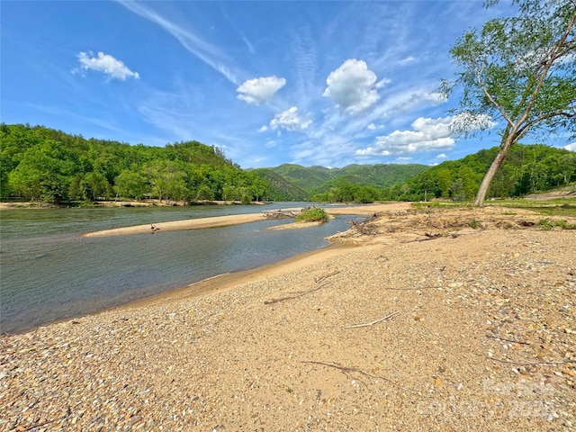 150 Easy St, Hot Springs, NC 28743 - water view featuring a mountain backdrop and a heavily wooded area