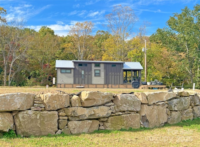 150 Easy St, Hot Springs, NC 28743 - view of front of property with metal roof and a wooded view