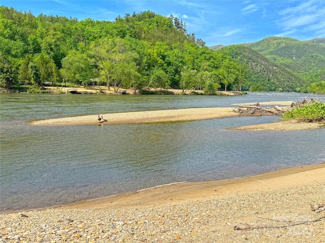150 Easy St, Hot Springs, NC 28743 - water view with mountains and a heavily wooded area