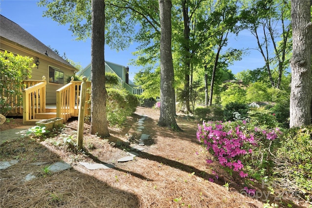 4738 Truscott Rd, Charlotte, NC 28226 - view of yard with a wooden deck