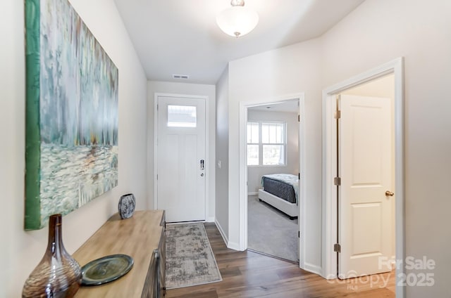 2636 Tillman St, Monroe, NC 28112 - foyer with dark wood-type flooring and baseboards