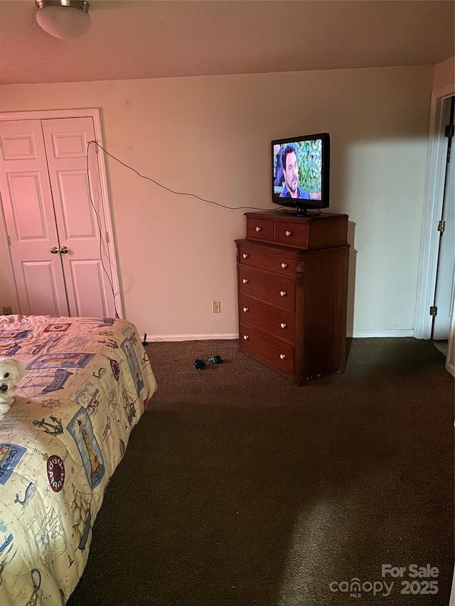 5309 Lewis Rd, Gastonia, NC 28052 - bedroom featuring dark carpet and baseboards