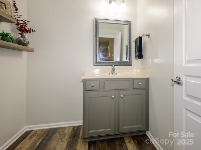 3224 Dunbar Ln, Fort Mill, SC 29707 - bathroom with wood finished floors, baseboards, and vanity