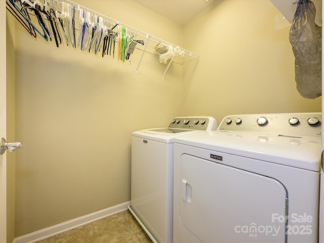 3224 Dunbar Ln, Fort Mill, SC 29707 - washroom with washer and dryer, baseboards, and light tile patterned floors