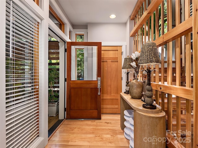 11 Kenilworth Rd, Asheville, NC 28803 - entryway with light wood finished floors and recessed lighting