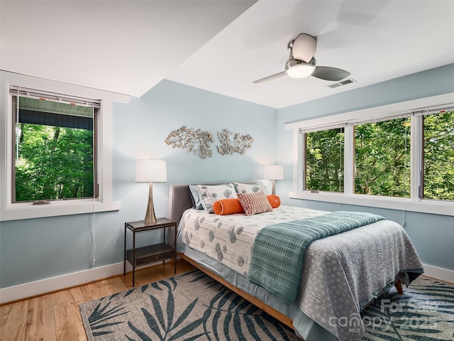 11 Kenilworth Rd, Asheville, NC 28803 - bedroom featuring baseboards, wood finished floors, and ceiling fan