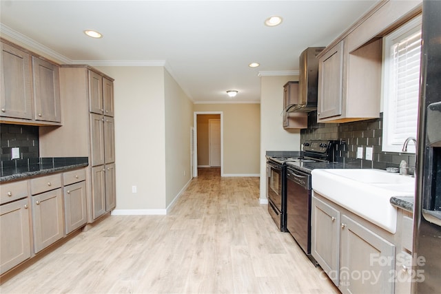 3499 Fairview Rd, Nebo, NC 28761 - kitchen featuring dishwashing machine, electric range, tasteful backsplash, recessed lighting, and light wood finished floors