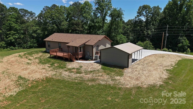 3499 Fairview Rd, Nebo, NC 28761 - view of front of home with a front yard and a deck