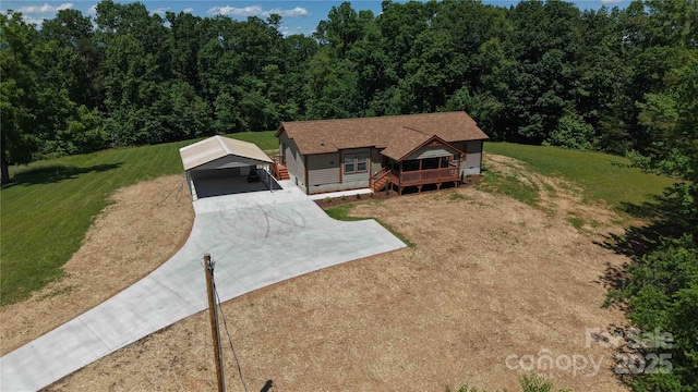 3499 Fairview Rd, Nebo, NC 28761 - view from above of property with a heavily wooded area