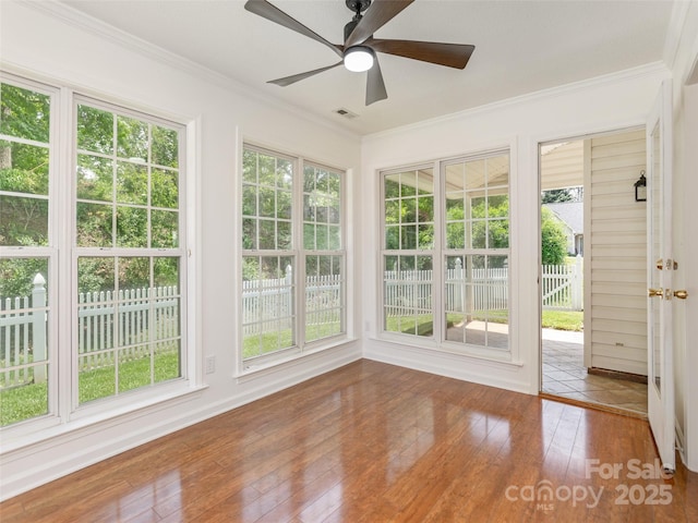 14 Stonehollow Rd, Fletcher, NC 28732 - unfurnished sunroom with wood-type flooring and crown molding