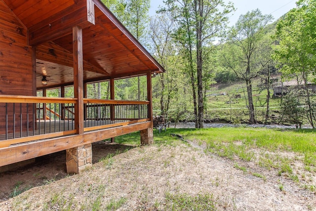 91 Riverview Dr, Robbinsville, NC 28771 - view of yard featuring a wooden deck